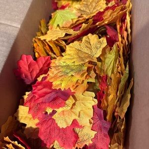 Box of fake leaves